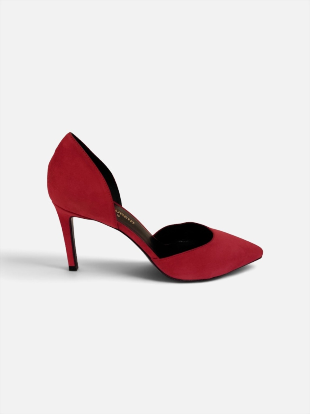 Saint Laurent Red Suede Mid-Heel Pumps Women EU 39 Italy NIB
